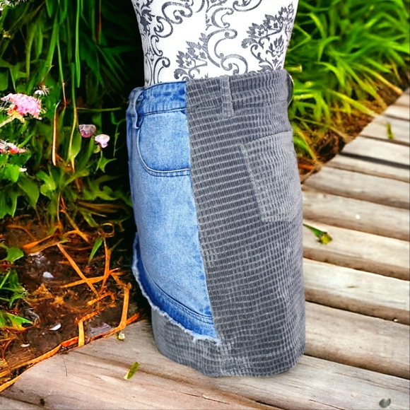 NOTAWEAR Denim & Corduroy Micro Mini Skirt- Medium - Picture 7 of 7
